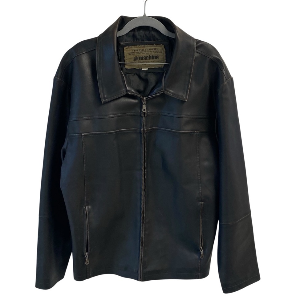Machine‎ Clothing Company Dark Brown Polyvinyl Jacket for Men Size XL